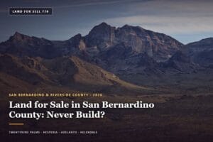 Undeveloped desert parcel of land for sale in San Bernardino County with no structures