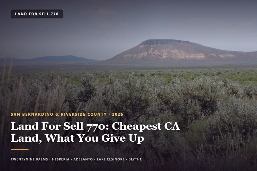 Vacant desert parcel in San Bernardino County listed by land for sell 770