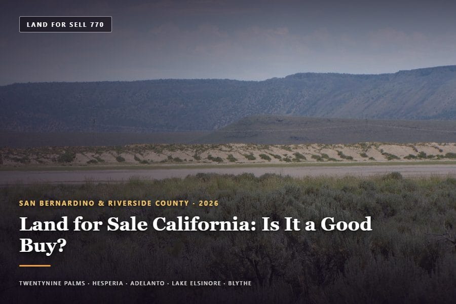 Vacant desert parcel of land for sale California in San Bernardino County