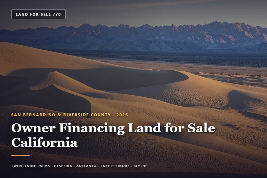 Vacant desert parcel in Riverside County offered with owner financing land for sale California
