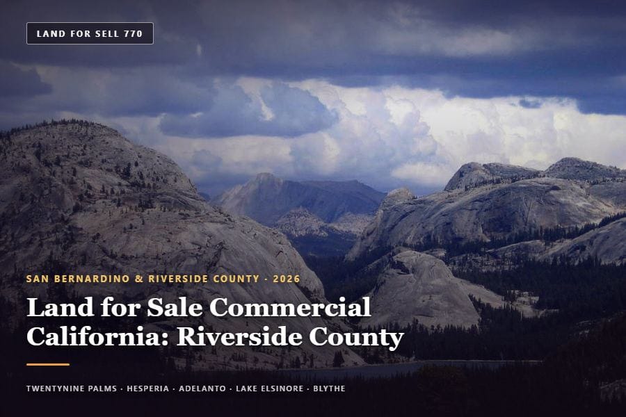 Vacant desert parcel in Riverside County, land for sale commercial california