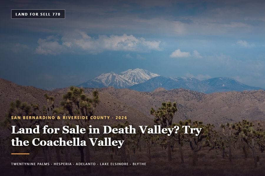 Vacant desert parcel with road frontage in Thermal, California, an alternative to land for sale in Death Valley