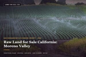 Open desert parcel of raw land for sale in California near Moreno Valley, Riverside County