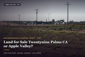 Vacant desert parcel showing land for sale Twentynine Palms CA near Apple Valley